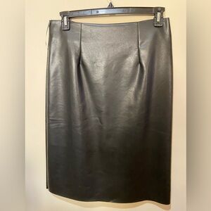 Elegant Black Vegan Leather Skirt